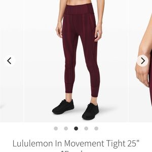 Lululemon In Movement Tight 25” Everluxe